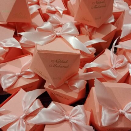 Peach Colour Pantagone Bid Boxes