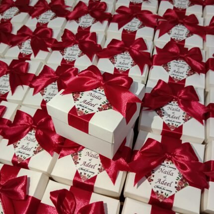 Mahroon Riboon Bid Boxes With Tag Tai