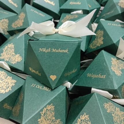 Green Pantagone Bid Boxes With Tai