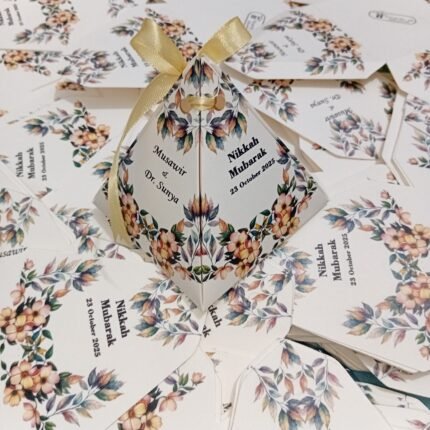 Unique Flowers Triangle With Couple Name